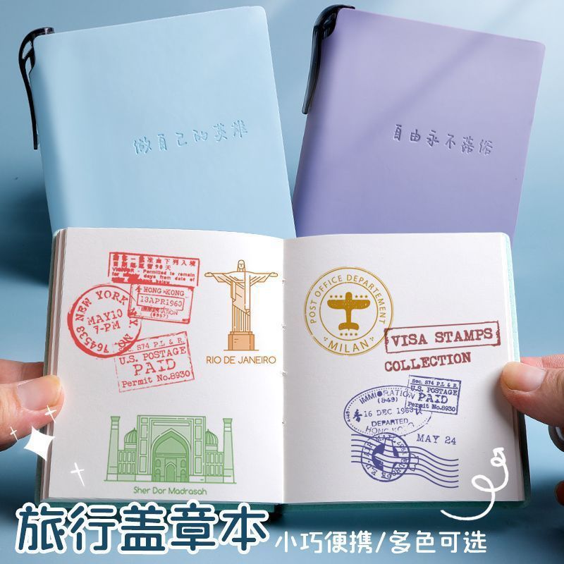 Stamp Book Collection Notebook Travel Souvenir Book Travel Stamp Album Planner Blank Attraction Stamp Book Pocket Notebook - Image 3